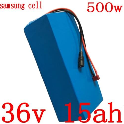 36V battery pack 500W 36V 15AH electric bicycle battery 36v 15ah Lithium ion battery use samsung cell with 42V 2A charger