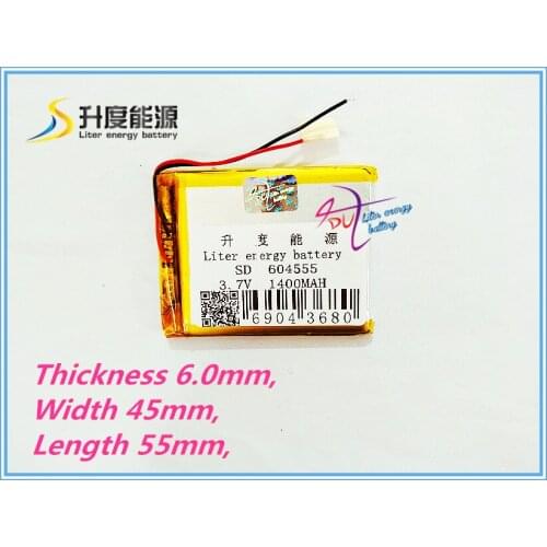Tablet battery 3.7V,1400mAH,[604555] PLIB; polymer lithium ion / Li-ion battery for dvr,GPS,mp3,mp4,cell phone,speaker