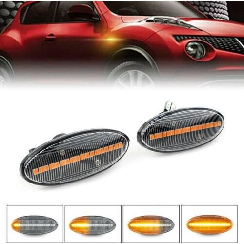 Car Dynamic LED Side Marker Turn Signal Light Lamp for Nissan Qashqai Juke X-Trail