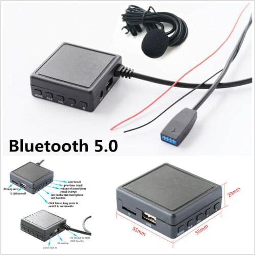 Car AUX Cable Adapter USB Bluetooth TF Microphone For BMW E46 3 Series CD 2002