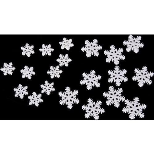 30PCS White Snow Flake Creative Merry Christmas Ornaments Resin Flat Backs Craft Mini Supplies New Year Gifts Xmas Decoration