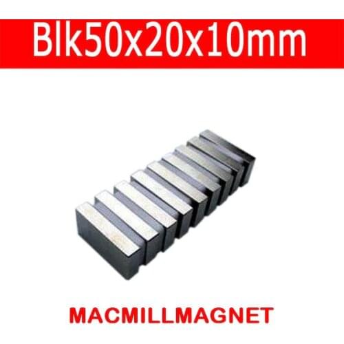 Free shipping 2pcs Super Powerful Strong magnet Rectangle NdFeB Neodymium Magnet Rare Earth Block Magnet 50x20x10mm Neodymium