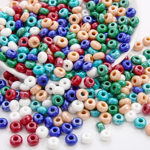 30Pcs 10x6mm Round Flat Solid Color Glass Spacer Beads For Jewelry Making DIY Necklace Bracelet Earrings Accessories hole 2.5mm