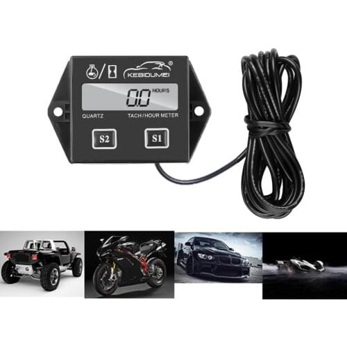 Digital Engine Tach Hour Meter Waterproof Tachometer Gauge Engine RPM LCD Display Wholesale For Motorcycle Stroke Engine Boat