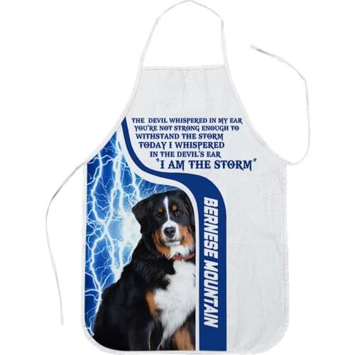 CLOOCL Swiss Mountain Dog Kitchen Pets 3D Print Polyester Aprons for Men Women Home Cleaning Tools Baking Aprons
