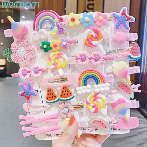 Warmom Childrens Cute Cartoon Hairpin Princess Headdress Baby Girl BB Hairpin Barrettes Baby Hair Accessories Kids Hair Clips