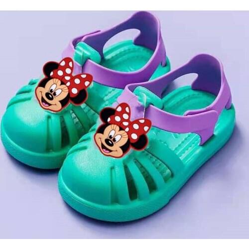 Disney childrens cartoon Minnie Mickey non-slip soft-soled summer sandals beach shoes boys and girls baby sandals