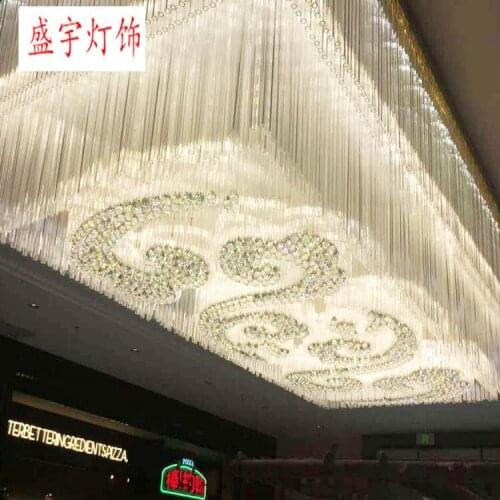 Rectangular hotel lobby crystal lamp hotel engineering lamps custom customized non-standard sales department lamps
