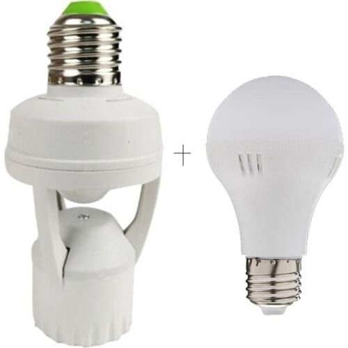220V-240V 60W PIR Induction Infrared Motion Sensor E27 LED lamp Base Holder With light Control Switch Give light bulb sensor