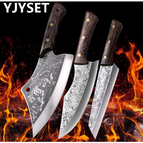 Forged Boning Knife Butcher Knife Kitchen Stainless Steel Meat Chopping Knife Serbian Chef Slicing Cutter Knife Cooking Tools