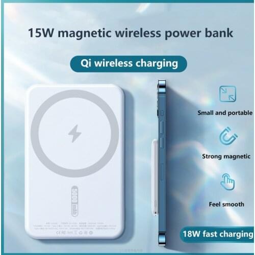 Magnetic Wireless Power Bank Fast Charging For iPhone12 13 Magsafing Portable Mobile Charger External Battery 5000mAh PowerBank