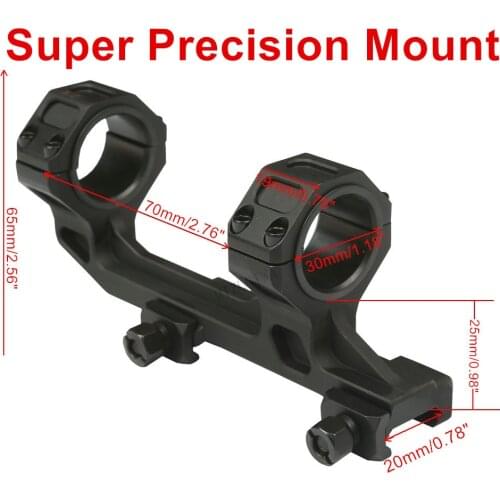 MIZUGIWA Automatics M4 AR 15 Scope Mount 1 Inch / 30mm Ring 20mm Picatinny Rail Base Combo 1-Piece Style Black Hard Coat