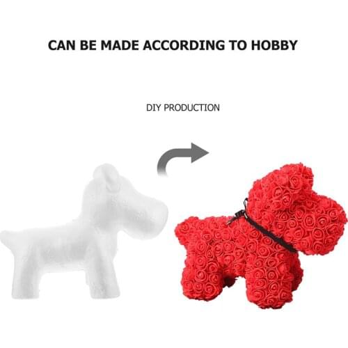 Polystyrene Model Mould For DIY Rose Puppy Or Wedding Party Decor Rose Dog Handicraft Model Embryo (Four Legged Dog)