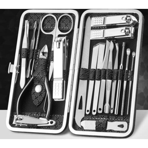 19/16/12/9/8 pcs Manicure Nail Clipper Set Household Stainless Steel Ear Spoon Nail Clippers Manicure Tool Pedicure Nail Scissor