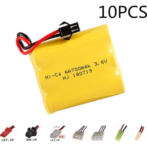 3.6v 700mah NiCD Battery For Rc toys Cars Tanks Trains Guns Ni-CD AA 700mah 3.6v Rechargeable Battery 10Pcs For rc boat