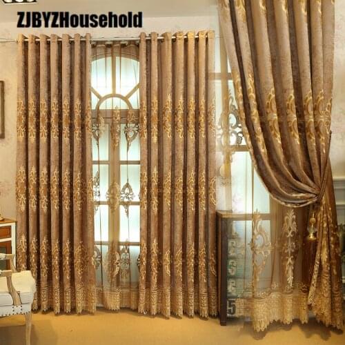The New Pop Chenille Embroidery Elegant Curtains for Living Room Dining Room The Bedroom Curtain Sheer Yarn High Grade