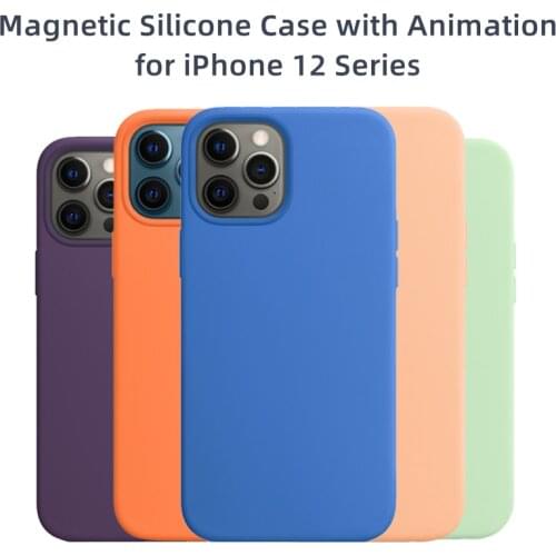 Original For Apple Magsaf* Liquid Silicone Magnetic Case For iPhone 12 Pro Max 12 Mini Case Wireless Charging Drop Protect Cover