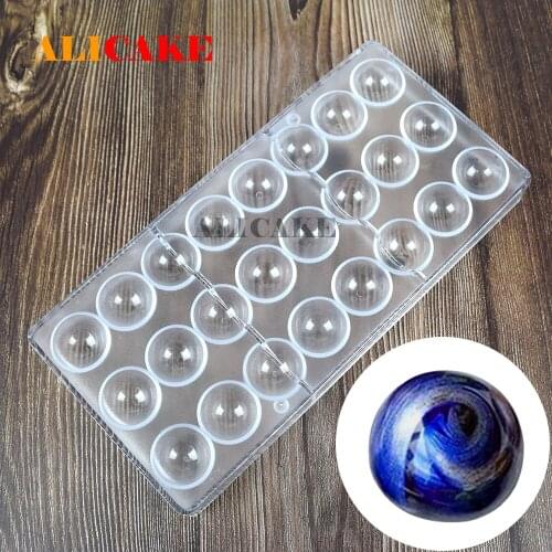 Polycarbonate Chocolate Molds 30mm Half Ball Plastic Sphere Chocolate Candy Bakery Form Moulds Bakeware Baking Mold Pastry Tools