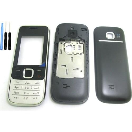 Full Housing for Nokia 2730C 2730 Front Faceplate Frame Cover Case Back Cover battery Door +Keypad & Screwdriver Open Tools