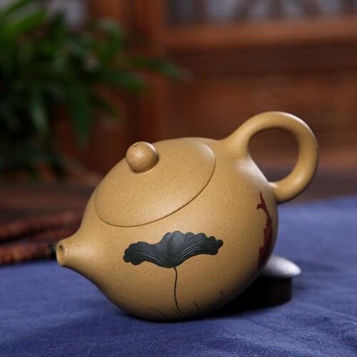 200CC purple clay yixing teapot chinese kung fu xishi pot with gift box ore zisha kettle suit Tie Guanyin black tea 20