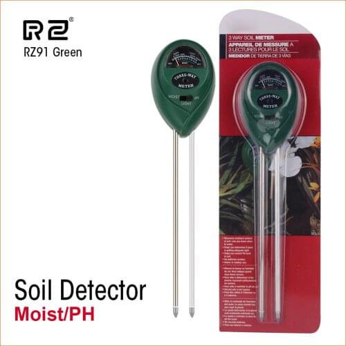 RZ Mini Soil PH Moisture Humidity Measuring PH Meter Soil Moisture Monitor Hygrometer Gardening Plant Farming Moisture Tester