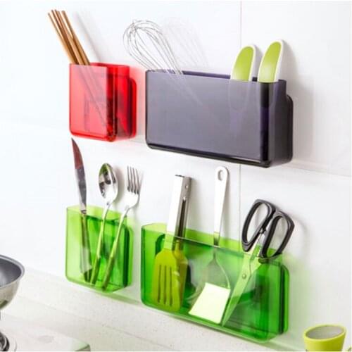 1Pcs Self-adhesive storage box organizer wall shelf bathroom finishing storage rack kitchen accessories