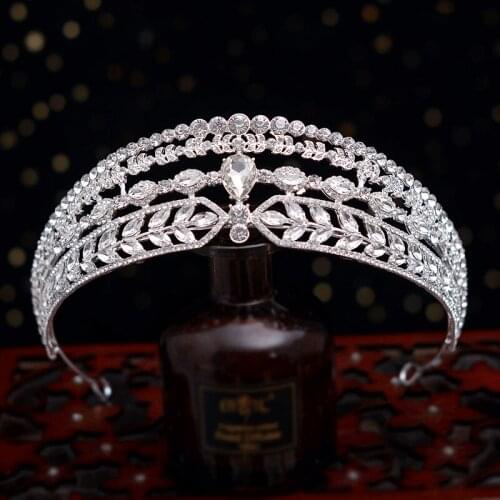 New Rhinestone Tiara Birthday Party Luxury Bridal Crown Romantic Wedding Hair Accessories