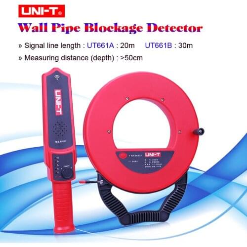 UNI-T Wall PVC Iron Pipe Blockage Detector UT661A UT661B Diagnostic-tool Scanner Pipeline Blocking Clogging Plumbers Instrument
