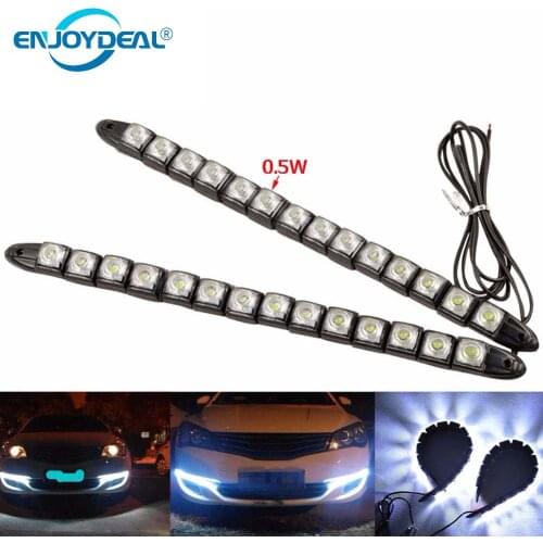 Ca r Waterproof Flexible 2pcs LED Car Strip Light D RL Daytime Running Light Fog Lamp 12V 6 / 8 / 10 / 12 /14 Led