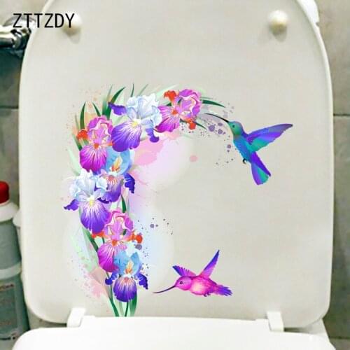 ZTTZDY 23.9×24.2CM Gorgeous Colorful Bouquet WC Toilet Decoration Home Wall Stickers Decals T2-1368