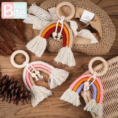 1pc Baby Teether Tassel Pacifier Chain Pendant Wooden Blank Ring Toys Gym Play ChildrenS Goods Newborn Nurse Gifts Wooden Beads