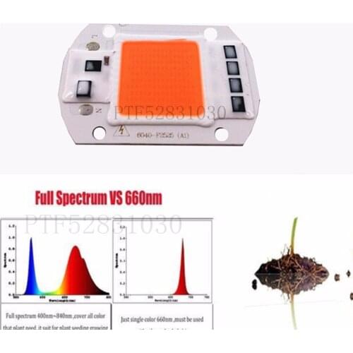 LED 1pcs Hydroponice AC 220V /110v 50w led grow chip full spectrum 400nm-840nm for indoor led grow light