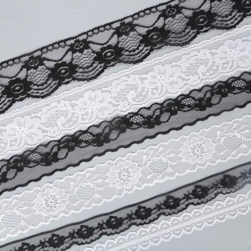 10 yard/bag 21 sizes White/Black Lace Ribbon Trim Fabric For Clothing Wedding Home Party Decoration DIY Craft Accessories