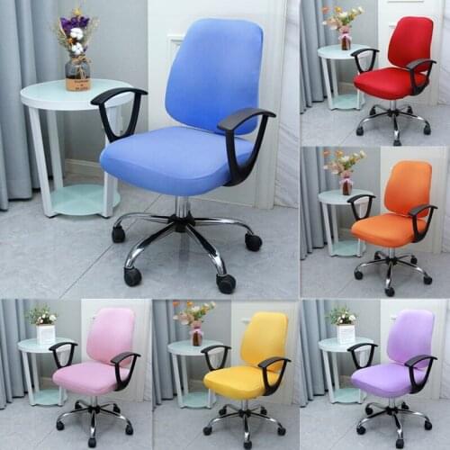 2pcs/set Split Chair Back Cover+Seat Cover Anti-dirty Office Computer Chair Cover Universal Elastic Spandex Fabric Stretch