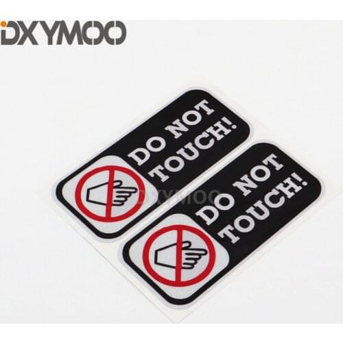 2PCS Car Styling Vinyl Decal Warning Hands Do Not Touch Bike Phone Laptop Letters Sticker Bumper 10x4.5cm