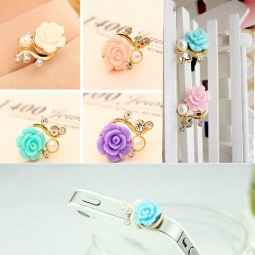 2pc Earphone Time-limited Metal Cwholesale Dust Plug 3.5mm Ultra Xian Resin Flower Mobile Phone Dustproof Cell Accessories