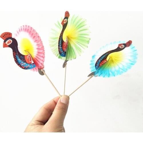 25ps Peacock Cake Flag Fruit Fork Cocktail Decor for Wedding Table Decorations Jungle Birthday Party DIY Decorations Kids Favors