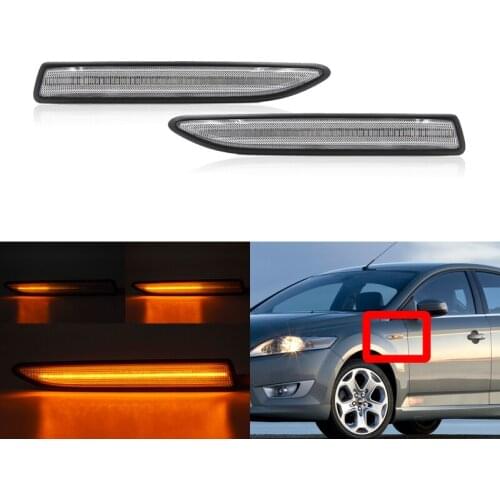 2x Fits For Ford Mondeo MK4 BA7 Hatchback Saloon Estate 2007-2015 Dynamic Amber Led Side Marker Light Turn Signal Indicator Lamp