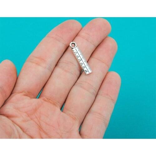 8Pcs 24x5mm RULER Charms Antique Silver Color Tone Pendant Findings Diy Keychain Accessories Handmade Bracelet Jewelry Makeing