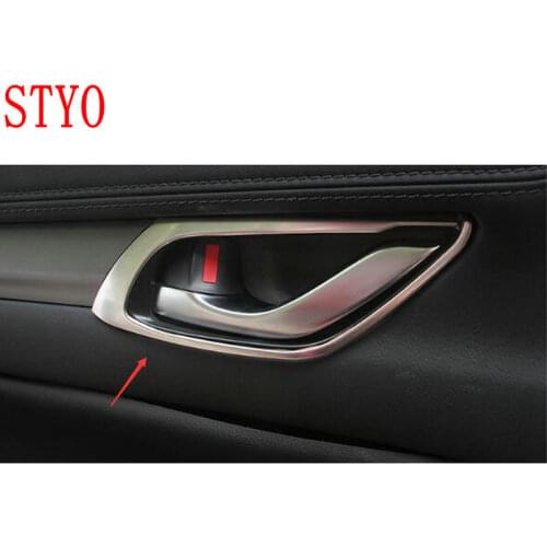 STYO Car stainless steel inner door handle Frame trim For LHD Mazdas CX-5 CX5 2017 2018