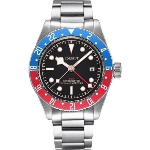 CORGEUT Men Watch 100m Diving Mechanical Sports Watch Luminous Pointer Automatic Movement Waterproof Mens Watch Reloj de hombre