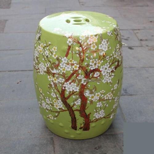 Jingdezhen Ceramic stool Table Colored Glazed Ceramic Plum Blossom stool Outdoor home decoration porcelain stool