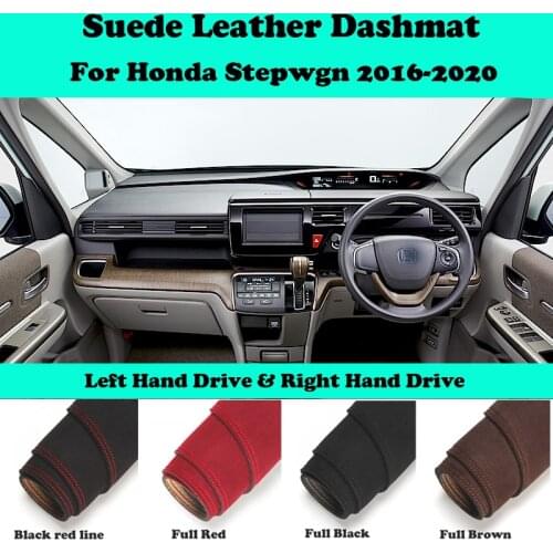 For Honda Step Wagon Stepwgn G5 PR 2016-2020 Suede Leather Dashmat Dashboard Cover Pad Dash Mat Carpet Car-Styling Accessories