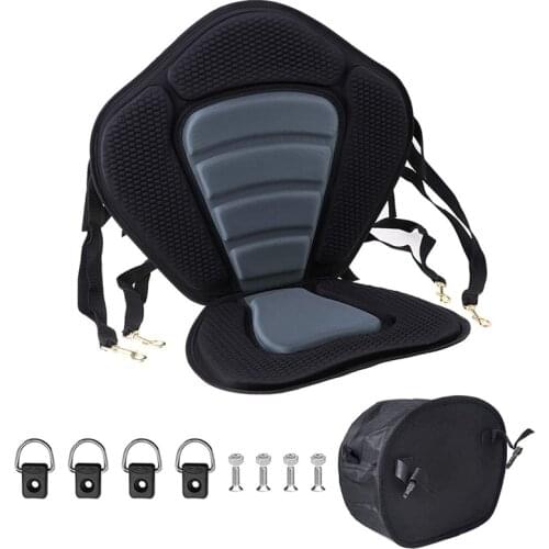 Marine Kayak Seat Padded Deluxe Canoe Seat High Back Comfortable Backrest Support with Detachable Back Storage Bag