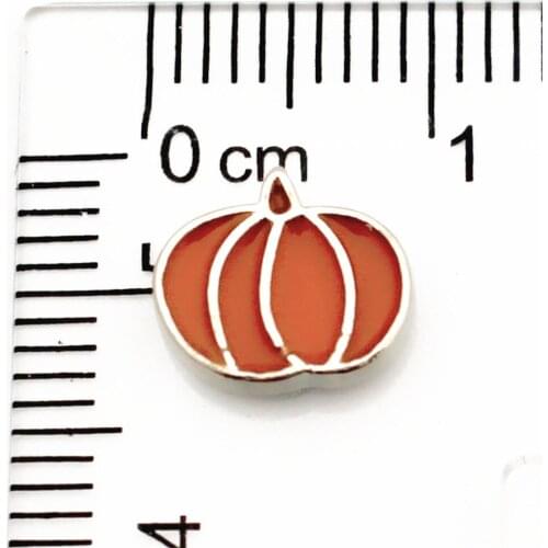 Hot Selling 10Pcs/Lot Pumpkin Floating Charms Living Glass Memory Locket DIY Jewelry