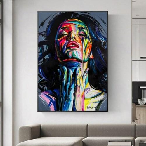 Graffiti Art Posters and Prints Girl Colorful Wall Art Canvas Painting Abstract Women Art Picture for Living Room Decor