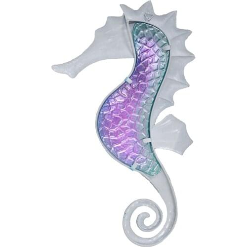 Exquisite Metal Seahorse Wall Statue Decoration Art Inspirational Sculpture Home Bedroom Garden Ornament