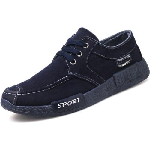 Classic four seasons new mens casual shoes Chinese denim sneakers lace up Korean trend mens shoes