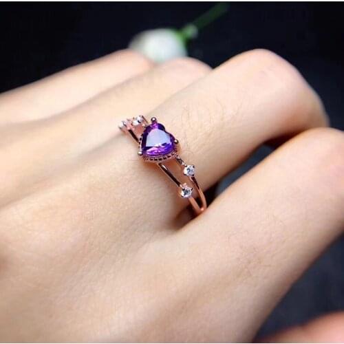Natural garnet amethyst ring s925 sterling silver size adjustable zircon luxury gemstone jewelry aliança de namoro anillo