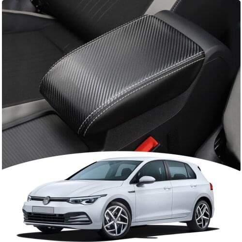 LFOTPP Car Armrest Box Cover For Golf MK8 2020 Vehicle Central Control Storage Box Pad Auto Interior Accessories Carbon Fiber